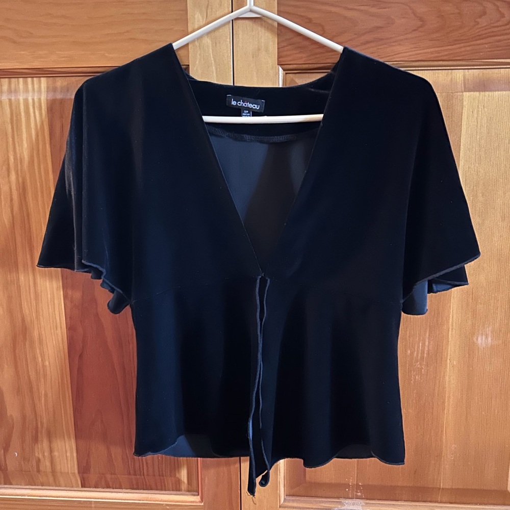 Le Château Y2K Black Velvet Vest
